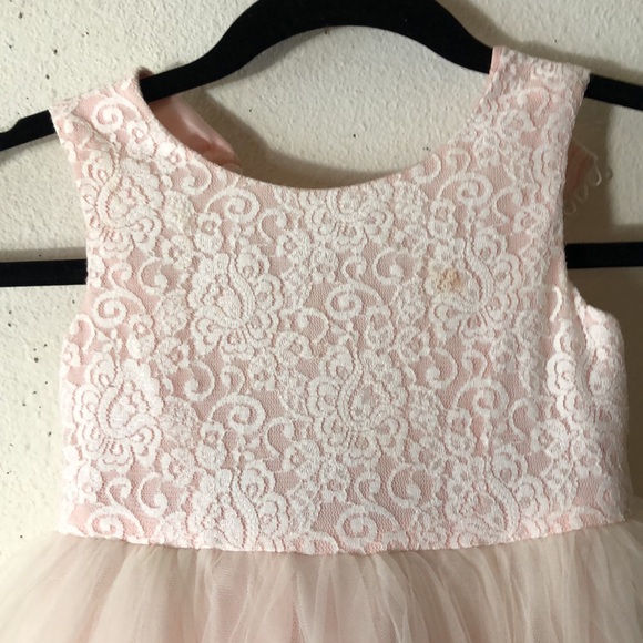 Ball Gown Flower Girl Dress with Heart Cutout light pink 5 David Bridal - Picture 5 of 10